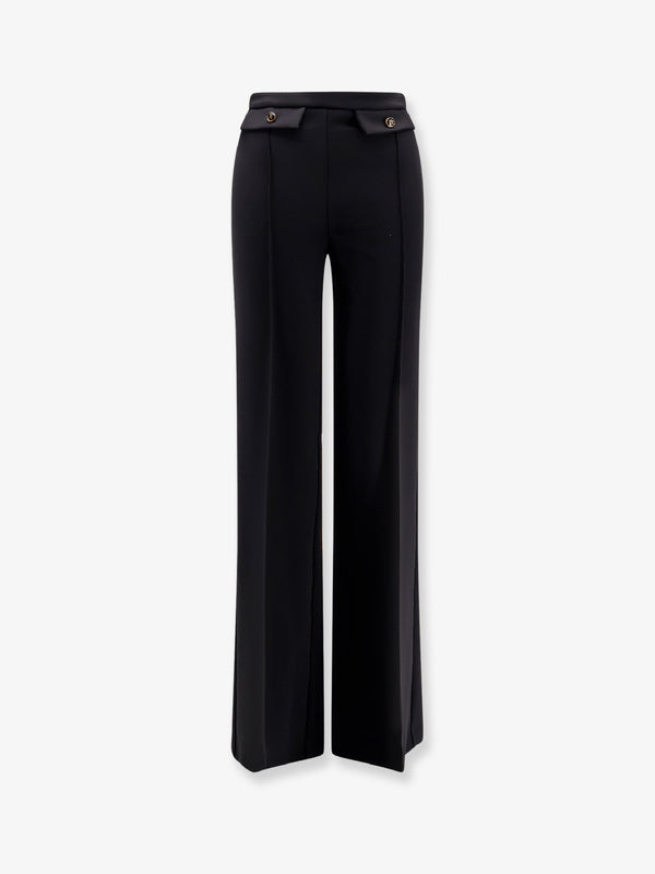 Elisabetta Franchi Trousers With Double Logoed Button