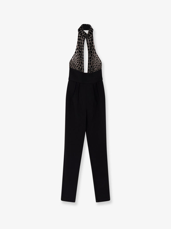 Elisabetta Franchi Satin Suit With Sequins On The Top