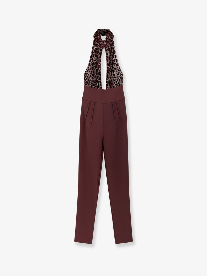 Elisabetta Franchi Vestido de raso rojo con lentejuelas Elisabetta Franchi - World Class Fashion