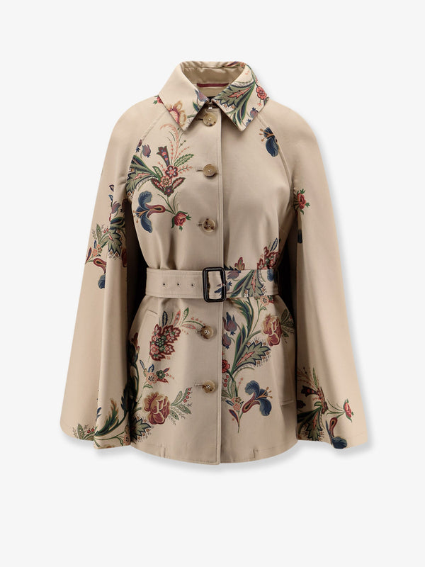 Etro Cotton Cape With Floral Print