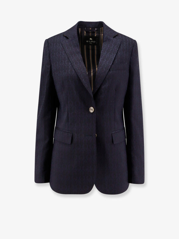 Etro Single-Breasted Wool Blazer With Iconic Pattern