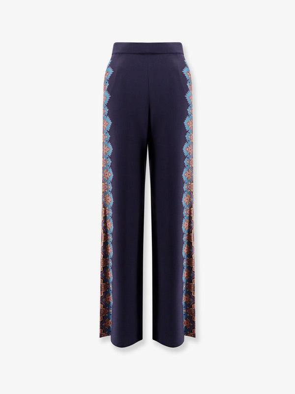 Etro Silk Trousers With Floral Print
