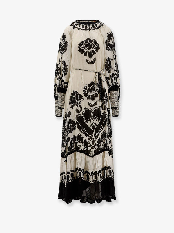 Farm Rio Viscose Dress With Floral Arabesque Motif