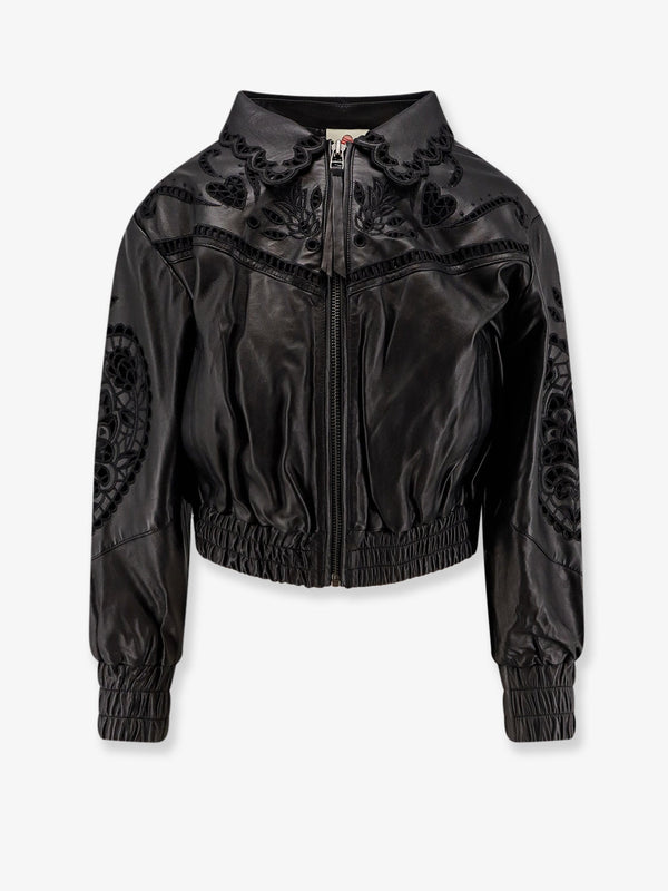 Farm Rio Richilieu Heart Leather Jacket