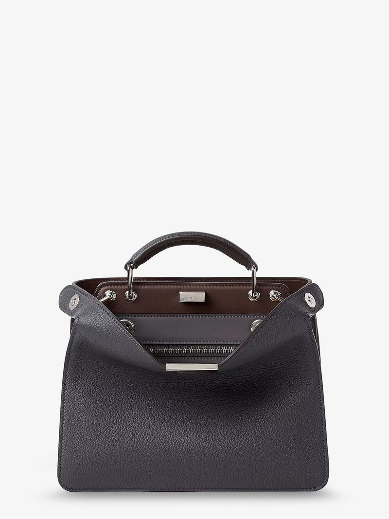 Fendi Fendi Peekaboo Iseeu Small Leather Crossbody Bag Black - World Class Fashion