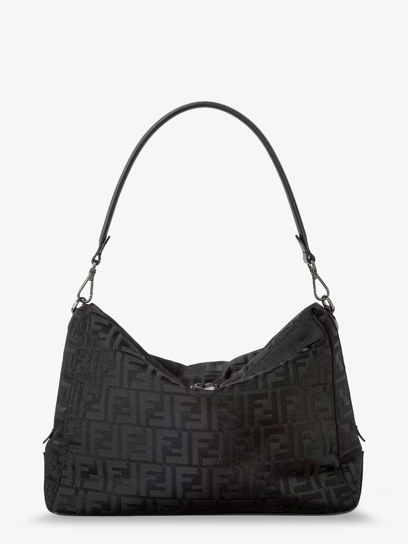 Fendi Fendi Lui Large FF Nylon Crossbody Bag Black - World Class Fashion