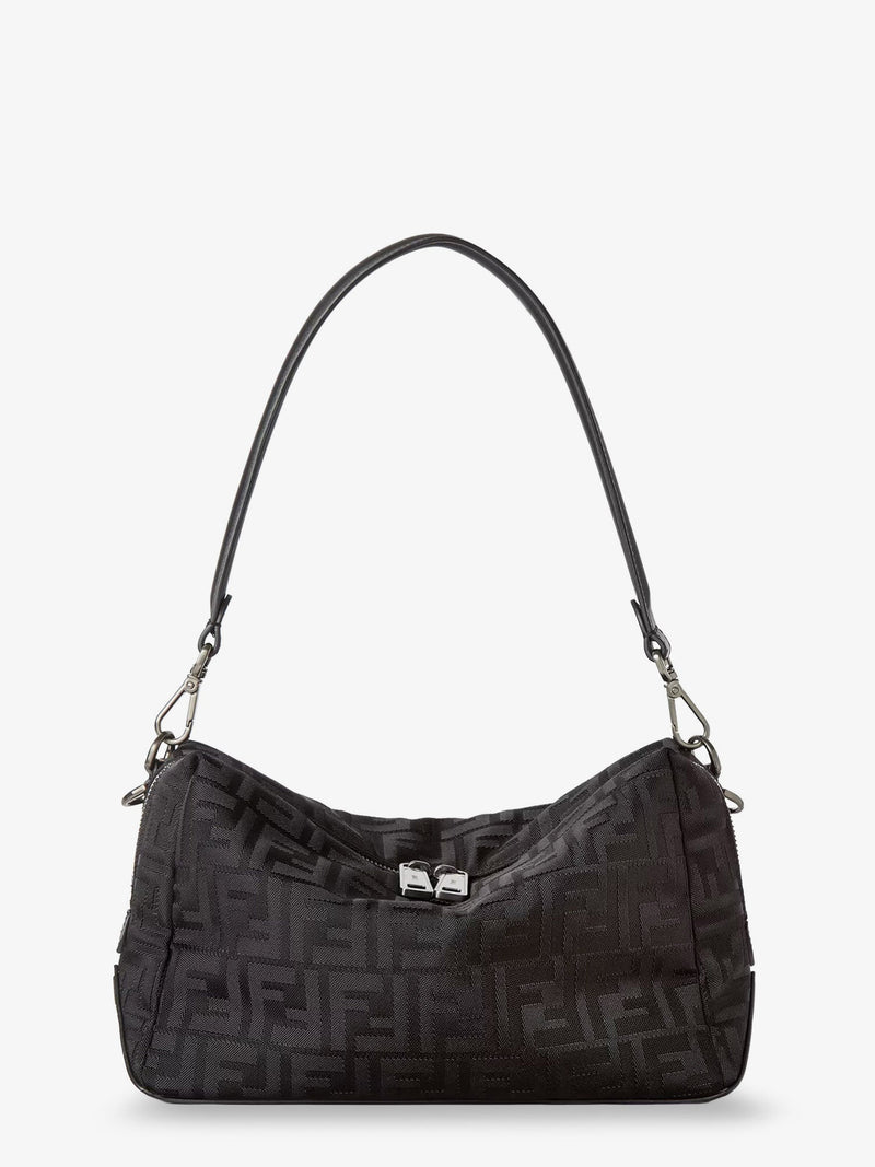 Fendi Fendi Lui Medium FF Nylon Crossbody Bag Black - World Class Fashion