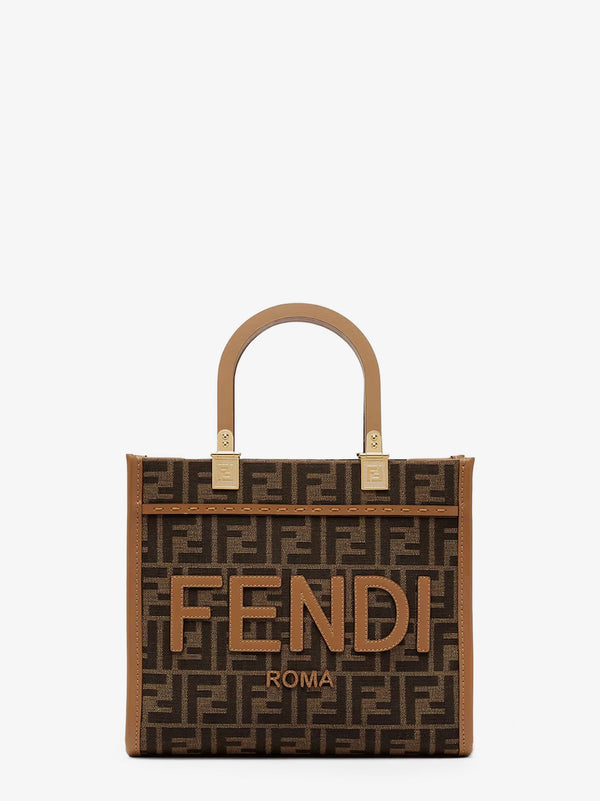 Fendi Fendi Sunshine Small Jacquard Ff Fabric Shoulder Bag