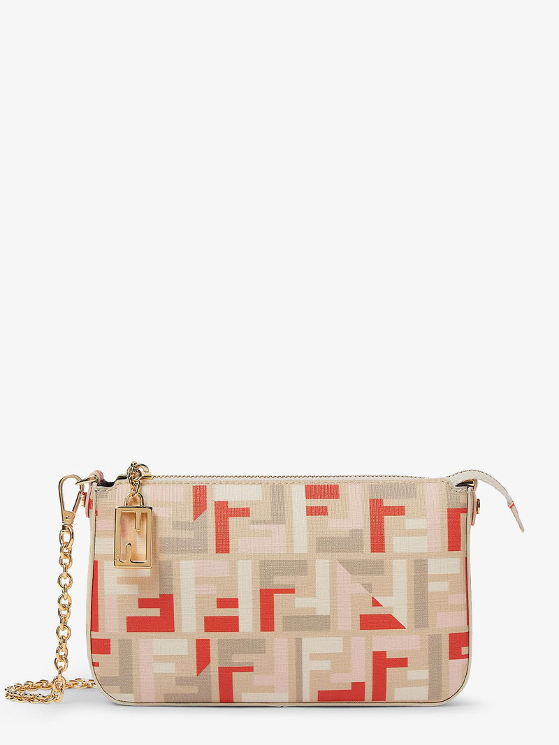 Fendi Fendi Pouch Baguette FF Jacquard Fabric Blue Women - World Class Fashion