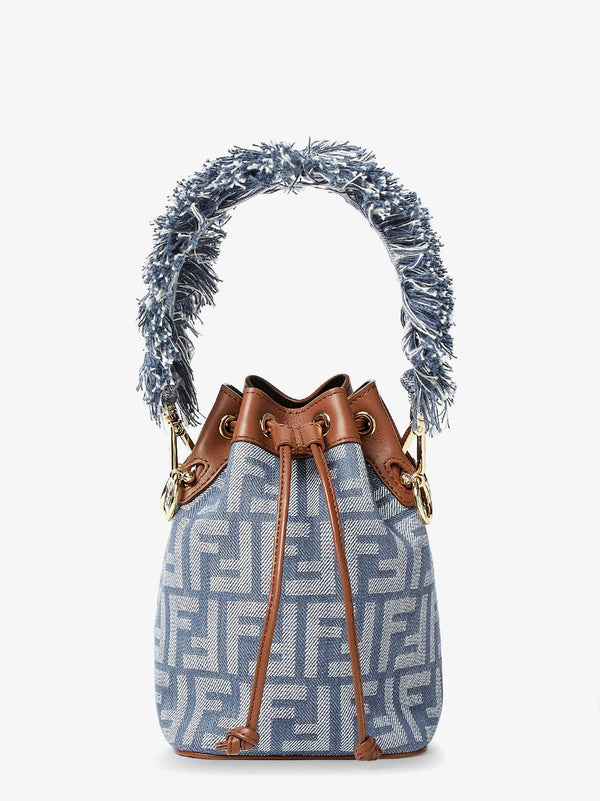 Fendi Mon Tresor Jacquard Ff Fabric And Leather Bucket Bag