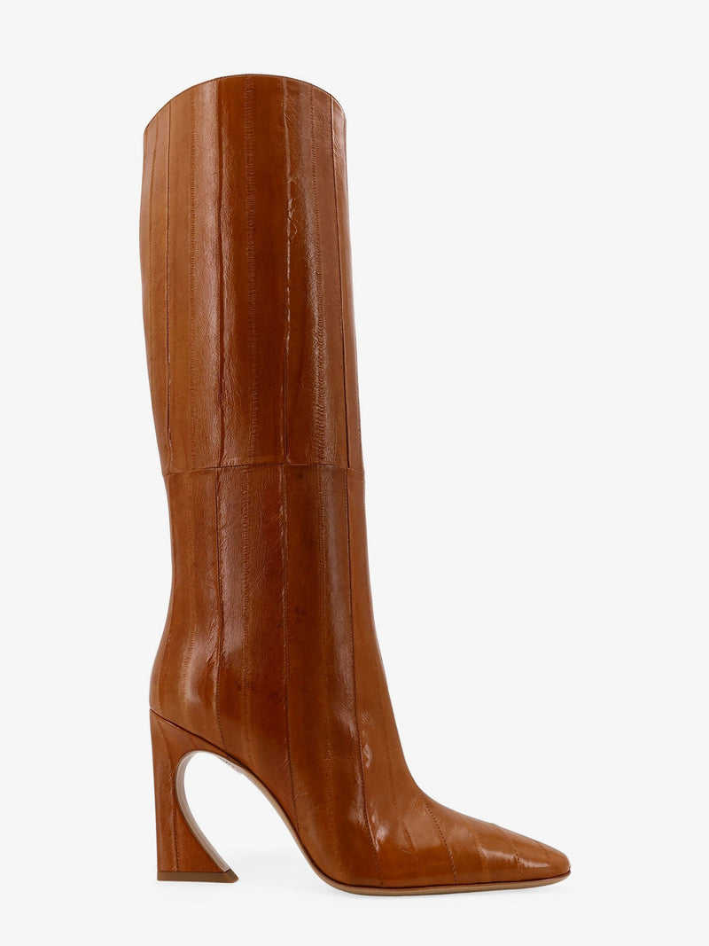Fendi Fendi Arco Hagfish Leather Boots Brown - World Class Fashion