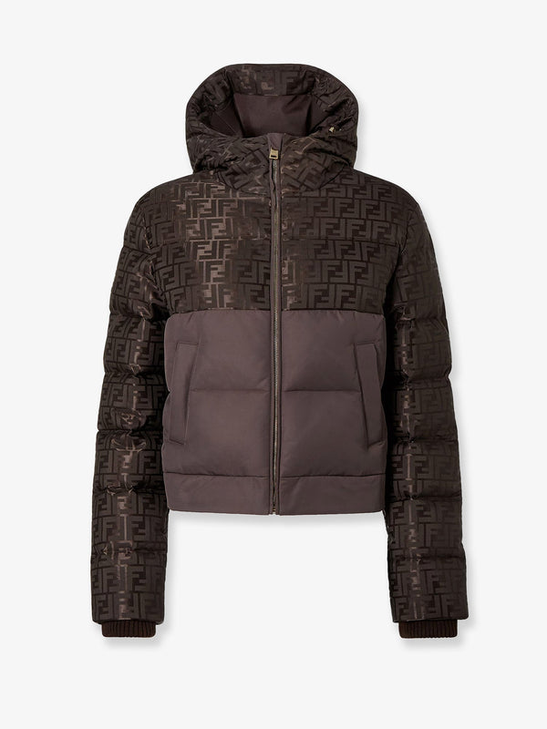 Fendi Down Jacket With Ff Jacquard Insert