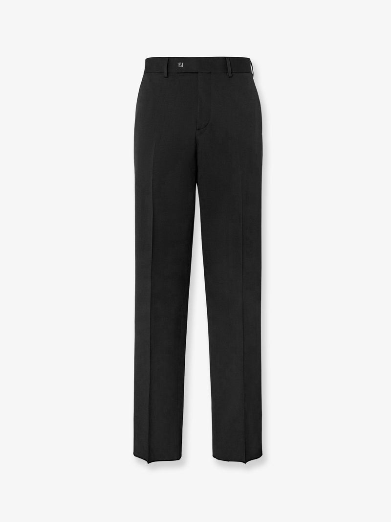 Fendi Fendi Virgin Wool Trousers Black Men - World Class Fashion