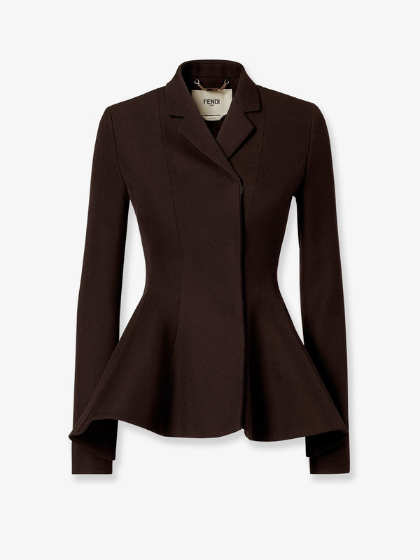 Fendi Grain-De-Poudre Wool Blazer