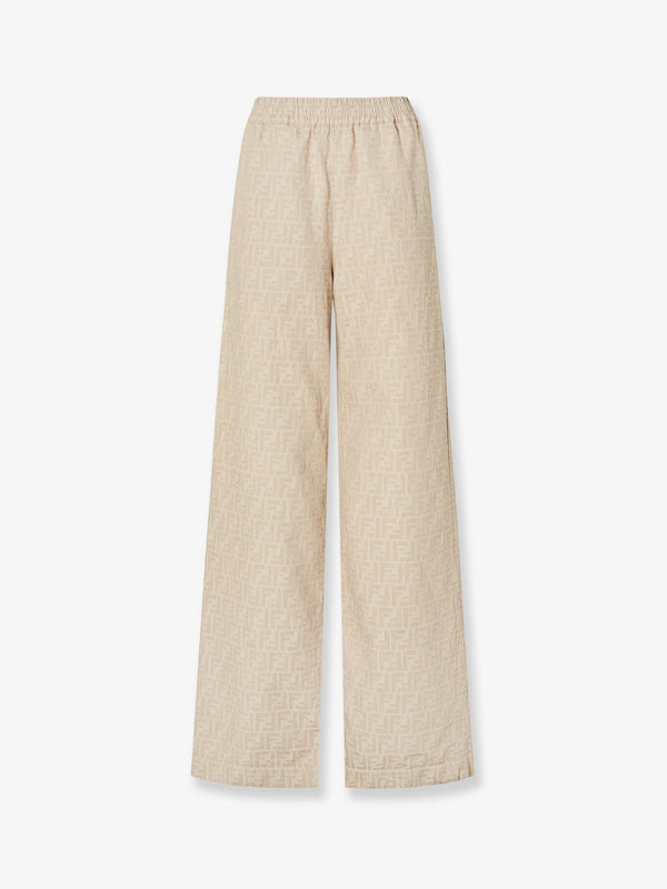 Fendi Ff Cotton And Linen Trousers