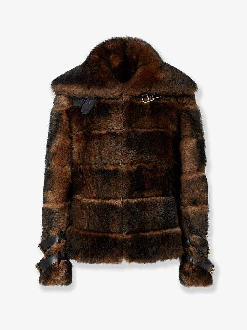 Fendi Fendi Sheepskin Nappa Jacket Brown Women - World Class Fashion