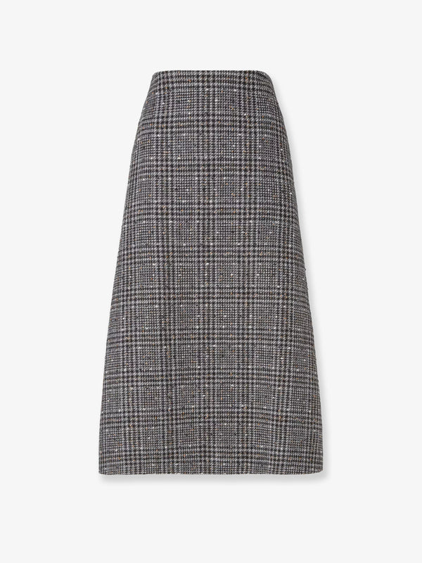 Fendi Check Tweed Skirt