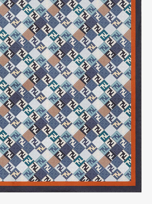 Fendi Silk Foulard With All-Over Ff Logo