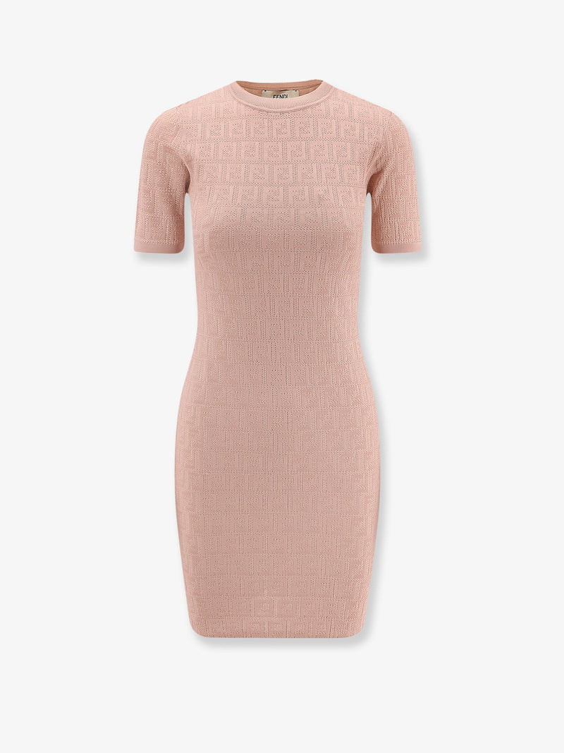 Fendi Fendi FF Cotton and Viscose Dress Pink - World Class Fashion