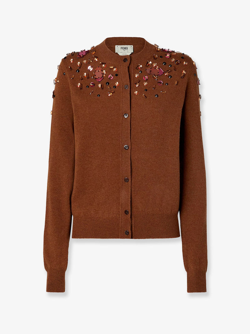 Fendi Fendi Wool and Cashmere Cardigan Brown Women - World Class Fashion