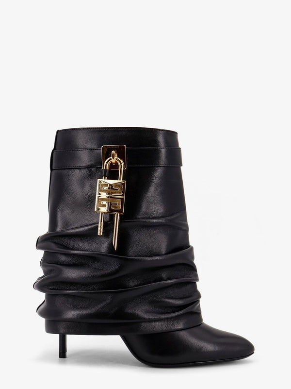 Givenchy Shark Lock Stiletto Leather Ankle Boots
