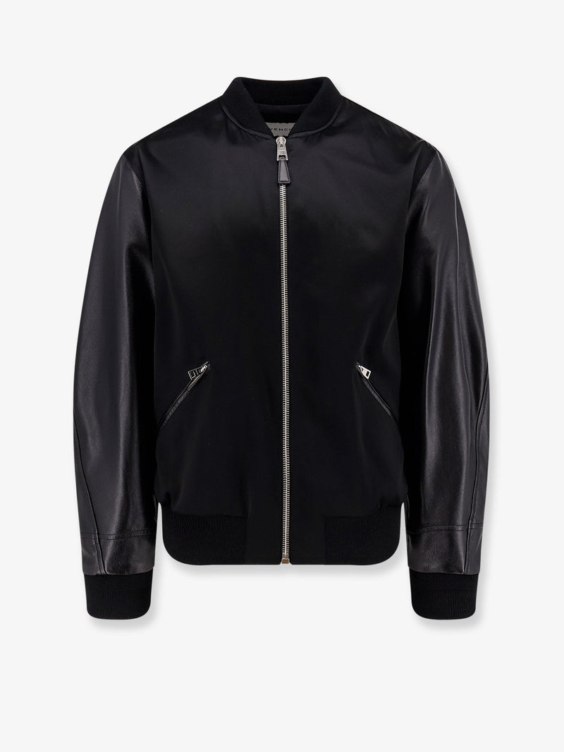 Givenchy Givenchy Cotton Nylon Jacket Leather Sleeves Black - World Class Fashion