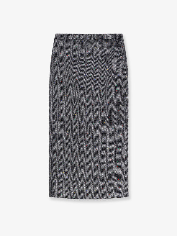 Givenchy Herringbone Motif Cotton Skirt