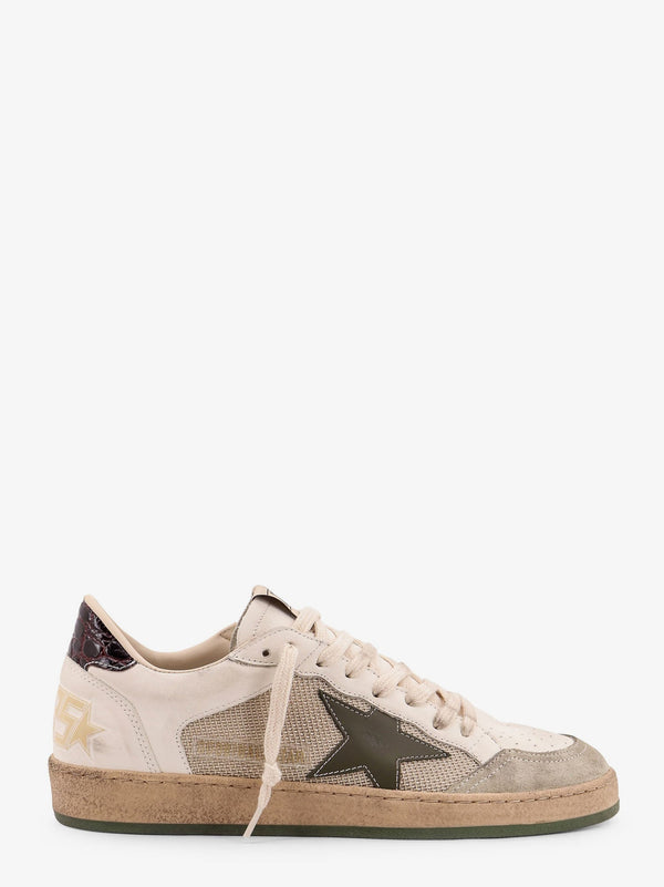 Golden Goose Deluxe Brand Ball Star Double Quarter Low-Top Leather Sneakers With Used Effect