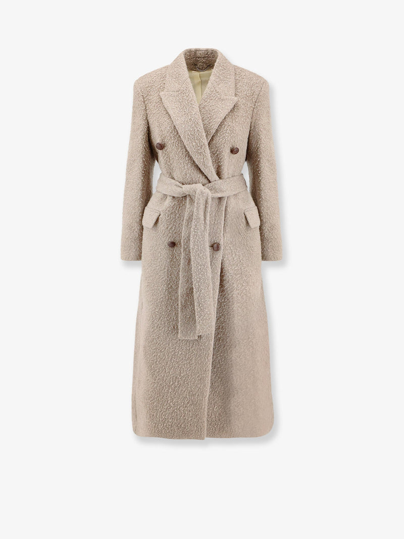 Golden Goose Golden Goose Abrigo de mezcla de lana virgen beige para mujer - World Class Fashion
