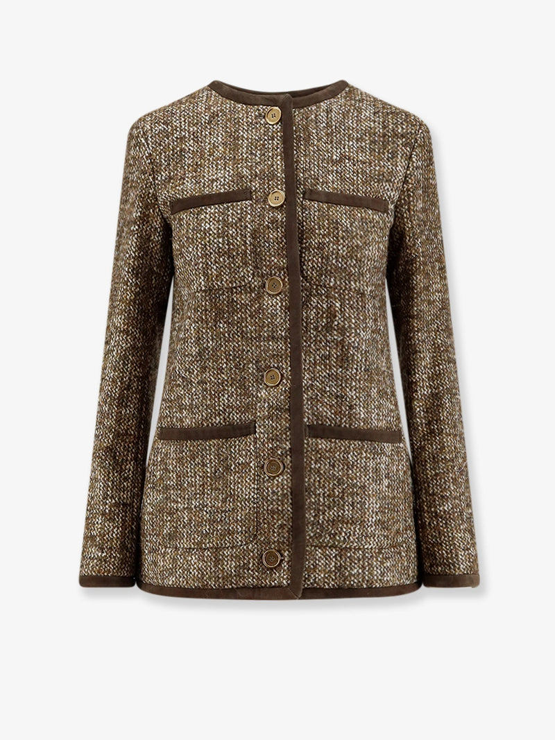 Golden Goose Golden Goose Americana Blazer de Lana Mixta Corte Holgado Marrón - World Class Fashion