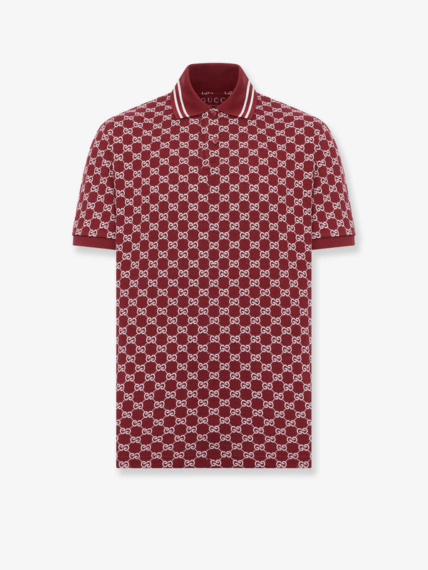 Gucci Gg Jacquard Cotton Piquet Polo Shirt