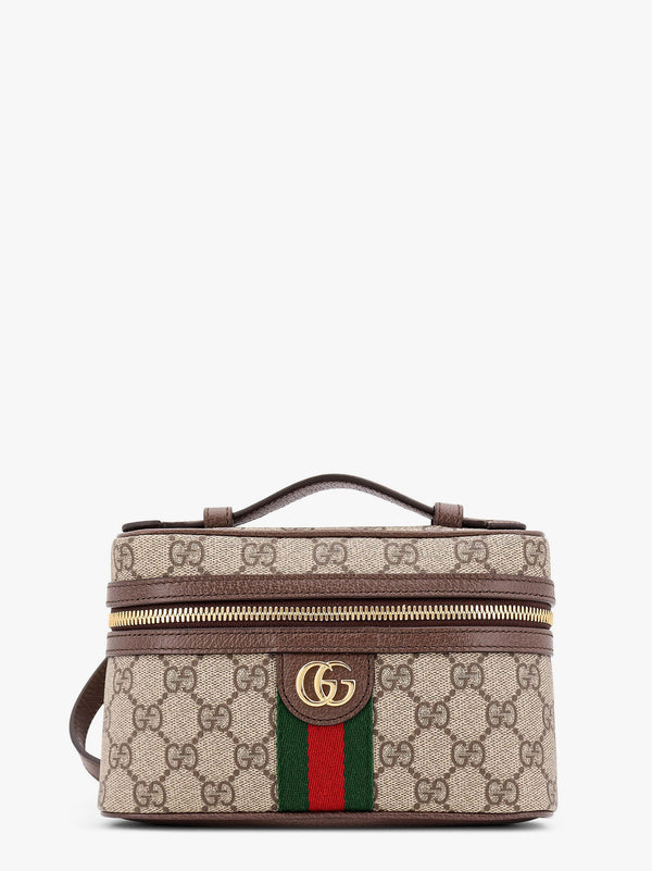 Gucci Gg Supreme Fabric Shoulder Bag With Leather Inserts