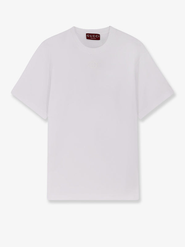 Gucci Cotton T-Shirt With Gg Incrocio Logo On The Front