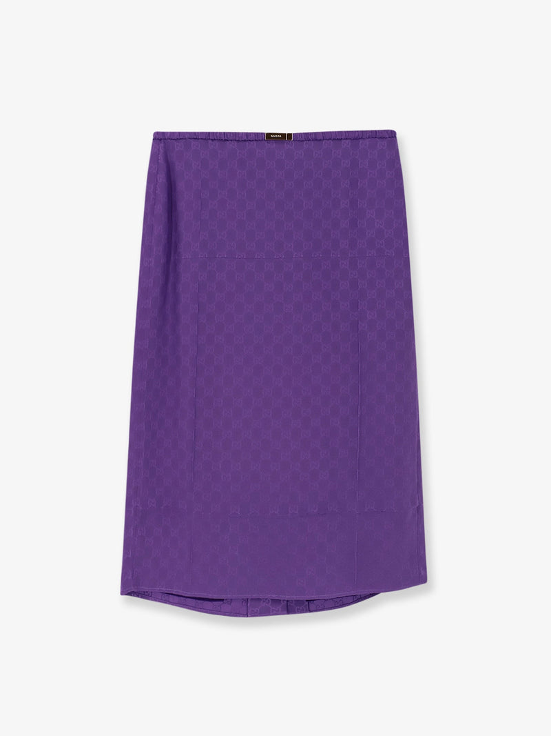 Gucci Falda de seda Gucci GG morada para mujer - World Class Fashion