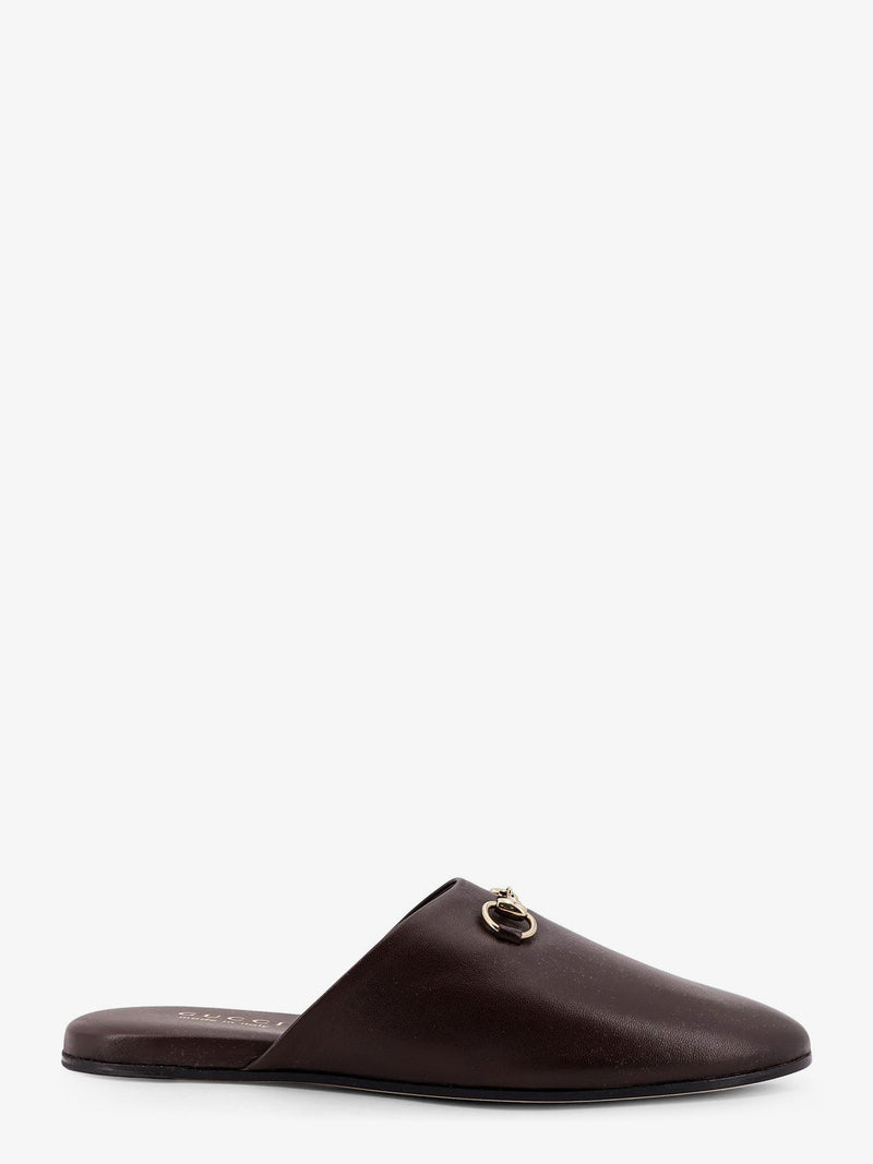 Gucci Gucci Leather Mule With Horsebit Brown - World Class Fashion