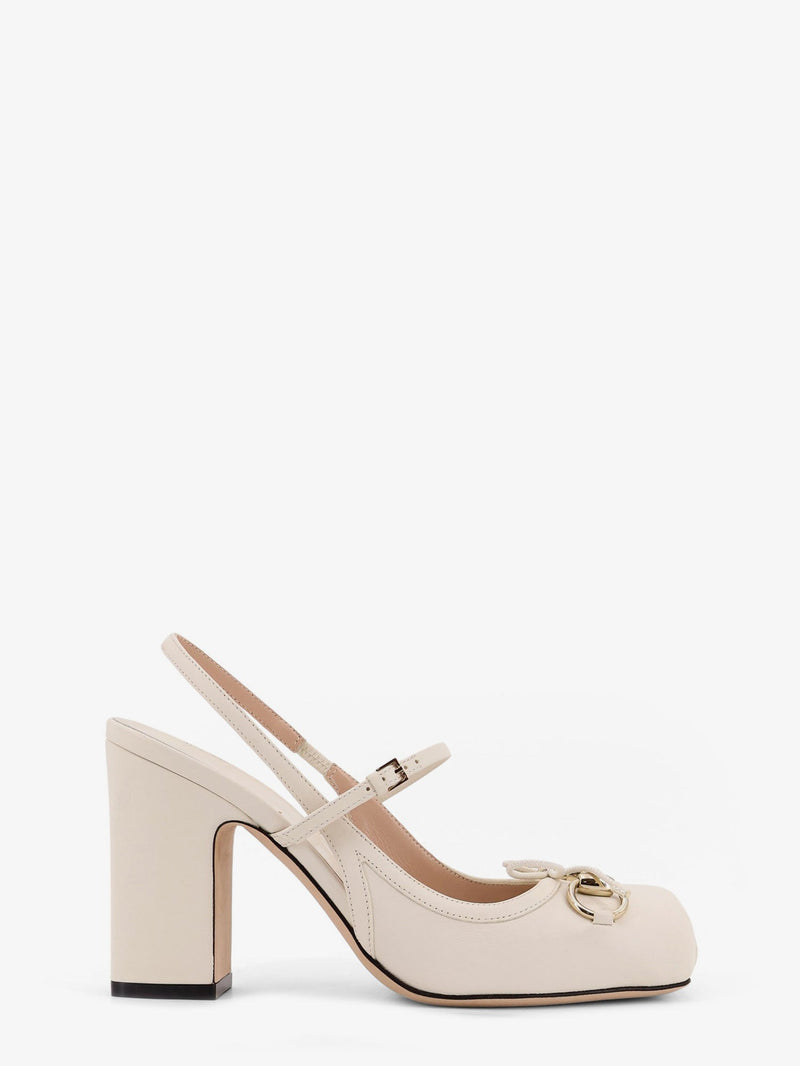 Gucci Zapatos de tacón destalonados Gucci de piel blancos - World Class Fashion