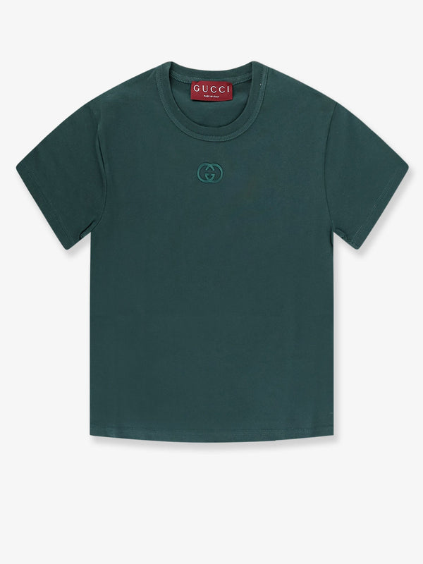 Gucci Cotton T-Shirt With Gg Incrocio Logo Detail