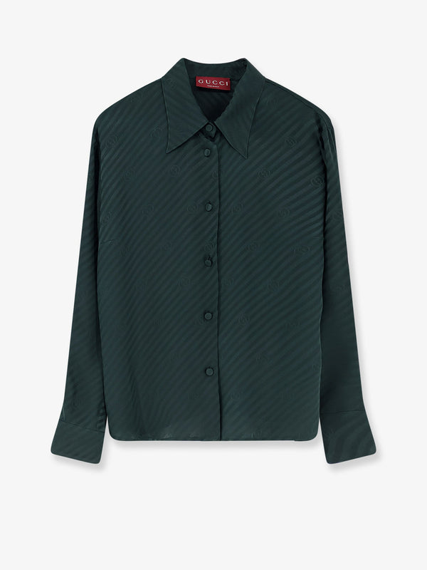 Gucci Silk Shirt With Diagonal Motif