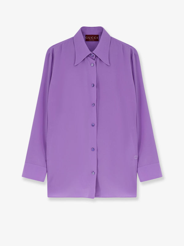 Gucci Silk Shirt With Gg Embroidery