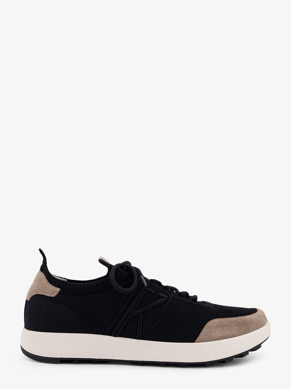 Kiton Ciro Paone Low-Top Mesh Sneakers With Suede Profiles