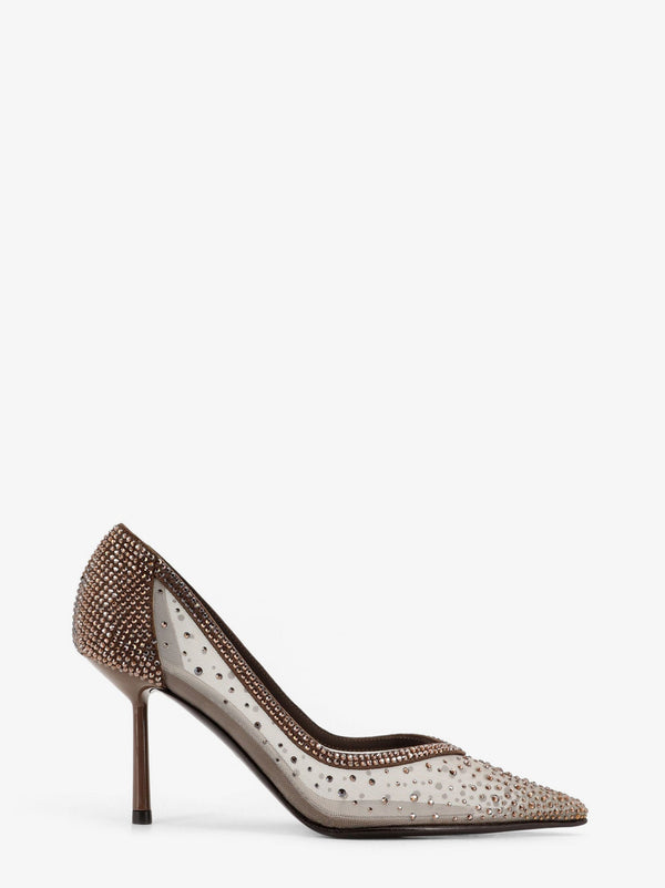 Le Silla Nicole Mesh Pumps With Rhinestones