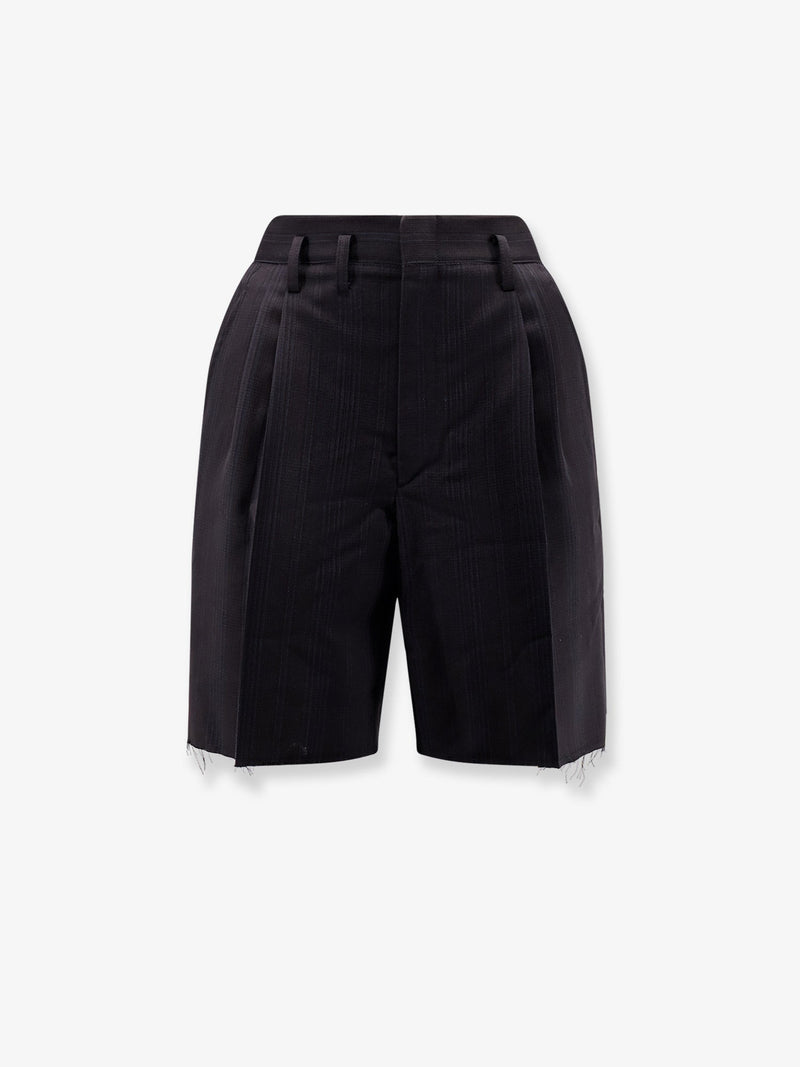Maison Margiela Maison Margiela Striped Virgin Wool Shorts Black - World Class Fashion