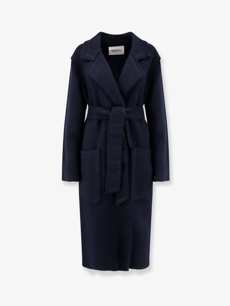 Max Mara Abrigo Max Mara de Lana y Cachemir Azul - World Class Fashion