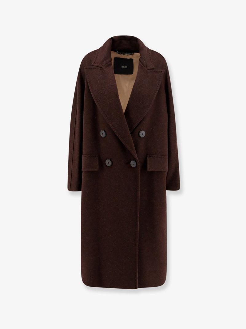 Max Mara Abrigo Max Mara Angus de cachemira y alpaca marrón - World Class Fashion