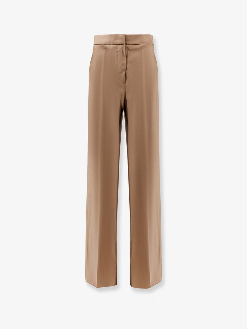 Max Mara Pantalones Max Mara Fernet de lana virgen marrón - World Class Fashion