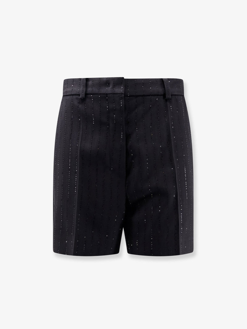 Max Mara Max Mara Siberia Virgin Wool Shorts Black - World Class Fashion