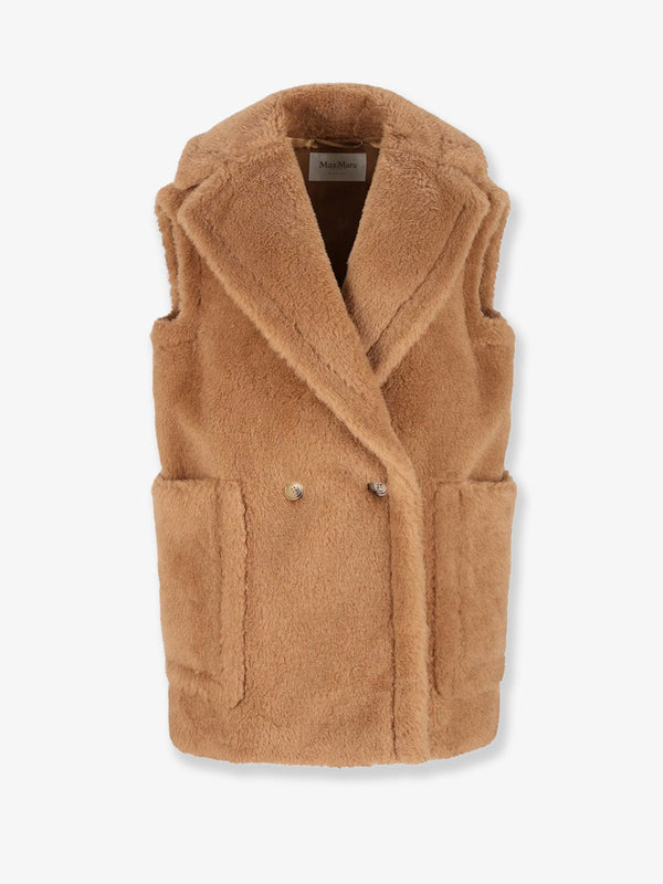 Max Mara Breda Camel And Silk Sleeveless Coat