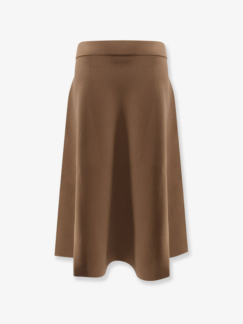 Max Mara Falda Max Mara Lazio de mezcla de viscosa marrón - World Class Fashion
