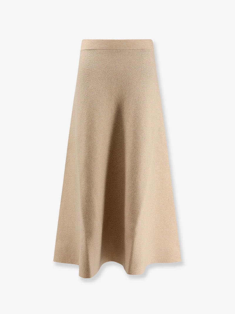 Max Mara Max Mara Giberna Wool and Cashmere Skirt Beige - World Class Fashion