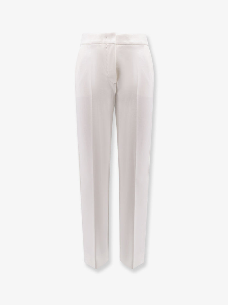Max Mara Pantalones Max Mara Pegno de mezcla de viscosa blancos - World Class Fashion